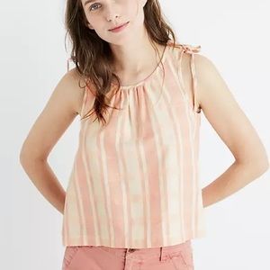 Madewell pink and white plaid sleeveless top
